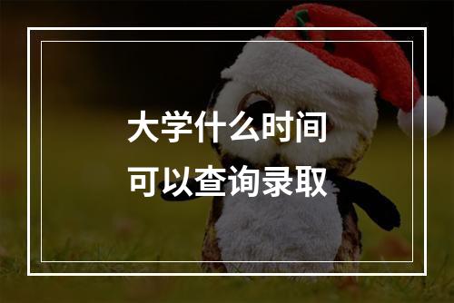 大学什么时间可以查询录取