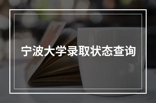 宁波大学录取状态查询