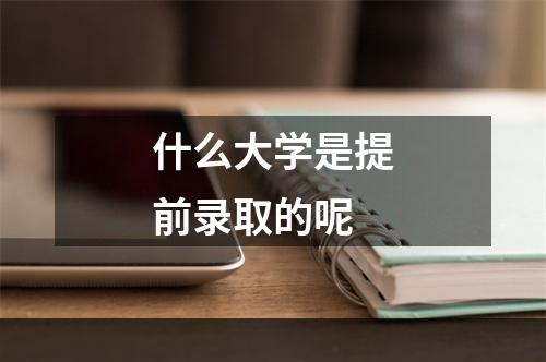 什么大学是提前录取的呢