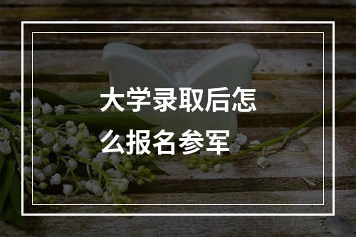 大学录取后怎么报名参军