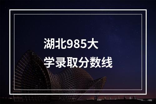 湖北985大学录取分数线