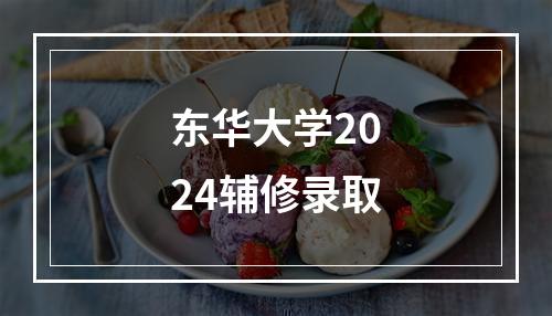 东华大学2024辅修录取