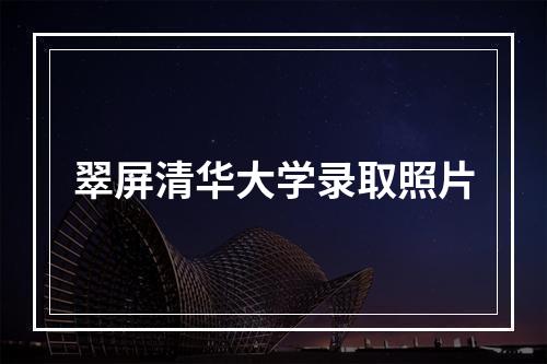 翠屏清华大学录取照片