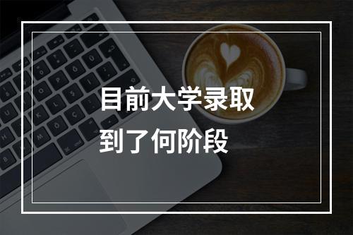 目前大学录取到了何阶段