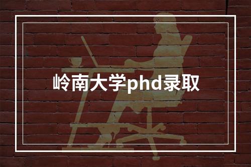 岭南大学phd录取