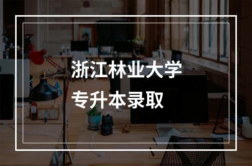 浙江林业大学专升本录取