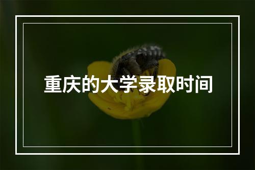 重庆的大学录取时间