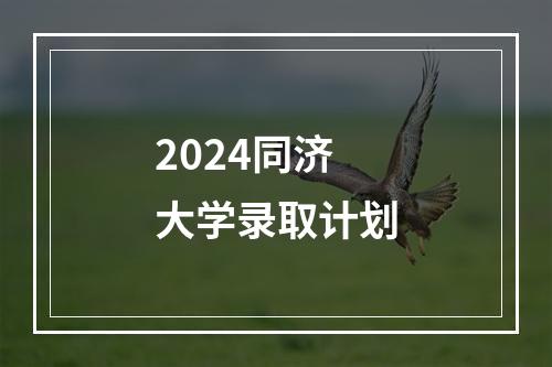 2024同济大学录取计划