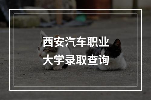 西安汽车职业大学录取查询