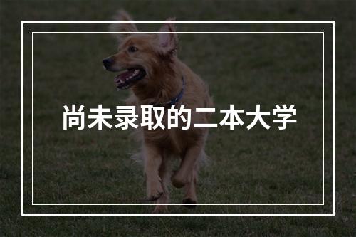 尚未录取的二本大学