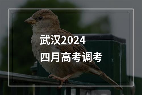 武汉2024四月高考调考