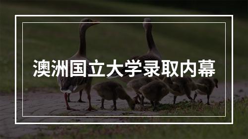 澳洲国立大学录取内幕