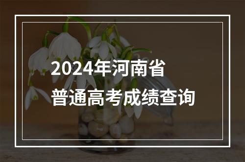 2024年河南省普通高考成绩查询