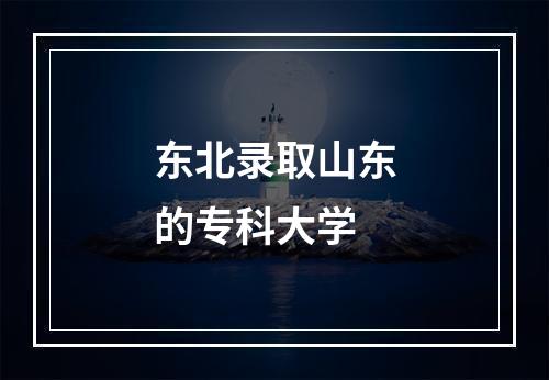 东北录取山东的专科大学