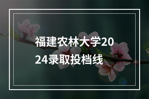 福建农林大学2024录取投档线