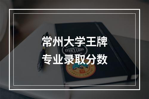 常州大学王牌专业录取分数