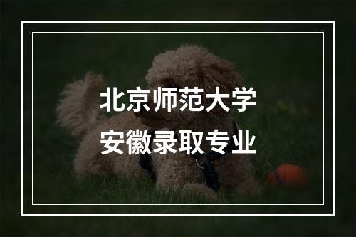 北京师范大学安徽录取专业