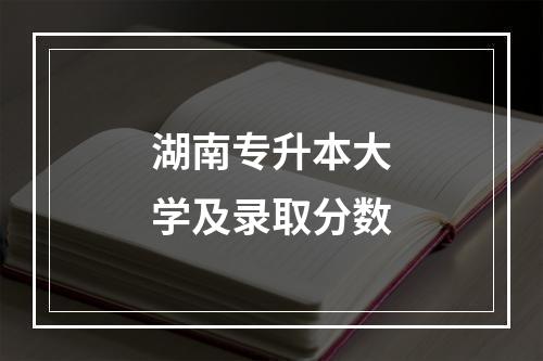 湖南专升本大学及录取分数