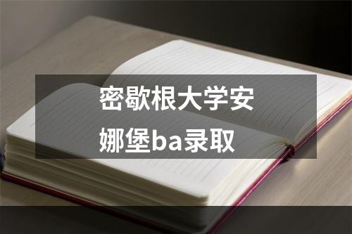 密歇根大学安娜堡ba录取