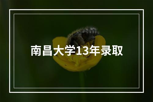 南昌大学13年录取