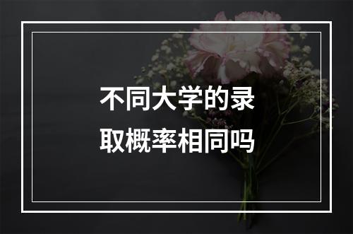 不同大学的录取概率相同吗