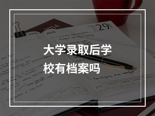 大学录取后学校有档案吗