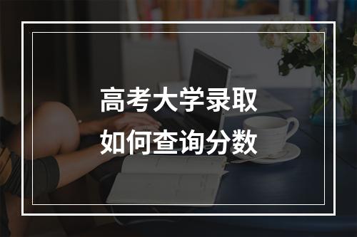 高考大学录取如何查询分数