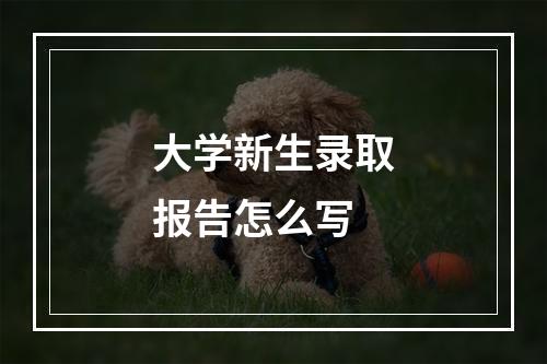 大学新生录取报告怎么写