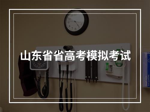 山东省省高考模拟考试