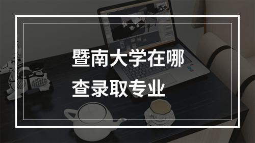 暨南大学在哪查录取专业