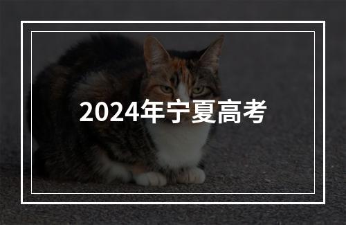 2024年宁夏高考