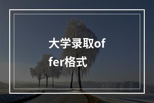 大学录取offer格式