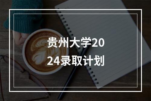 贵州大学2024录取计划