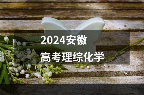 2024安徽高考理综化学