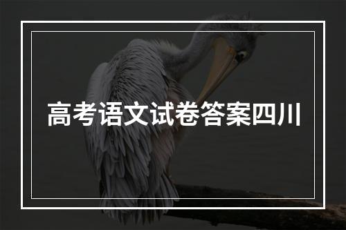 高考语文试卷答案四川