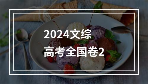 2024文综高考全国卷2