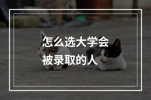 怎么选大学会被录取的人