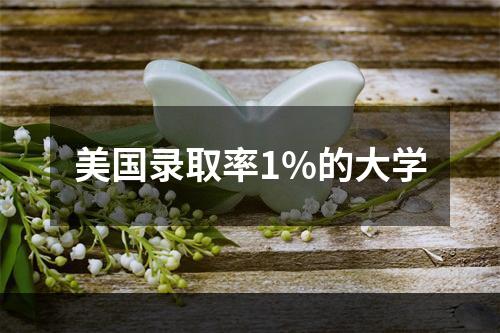 美国录取率1%的大学