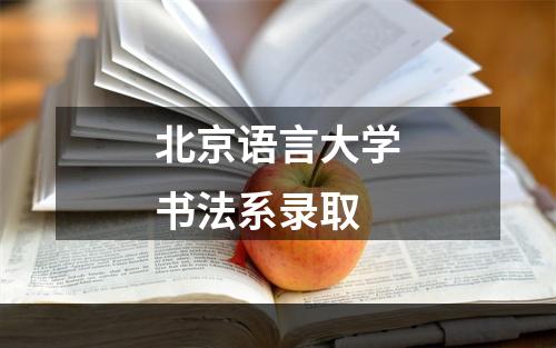 北京语言大学书法系录取