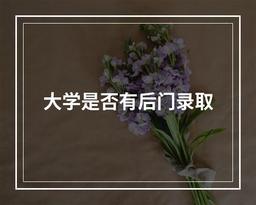 大学是否有后门录取