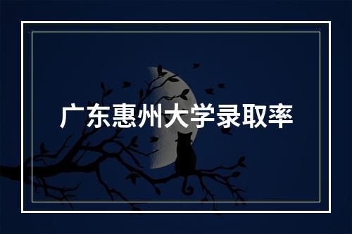 广东惠州大学录取率