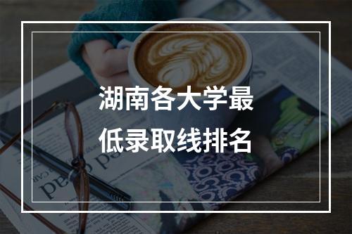 湖南各大学最低录取线排名