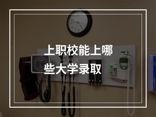 上职校能上哪些大学录取