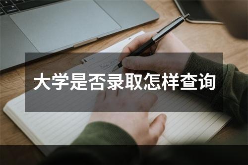 大学是否录取怎样查询