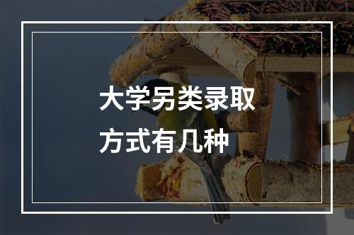 大学另类录取方式有几种