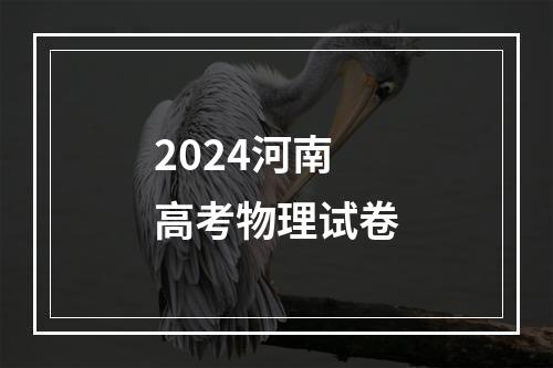 2024河南高考物理试卷