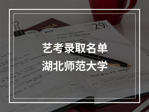 艺考录取名单湖北师范大学