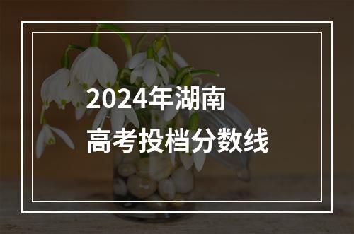 2024年湖南高考投档分数线