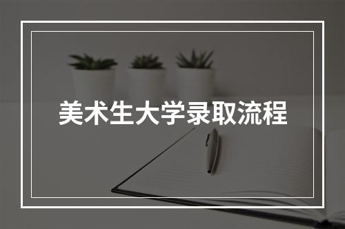 美术生大学录取流程