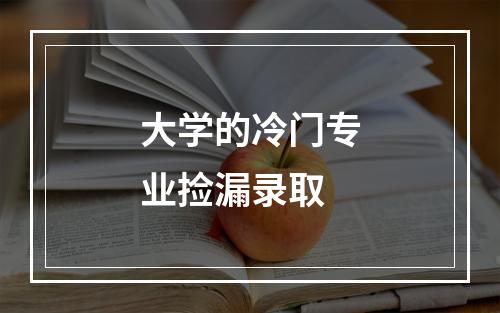 大学的冷门专业捡漏录取